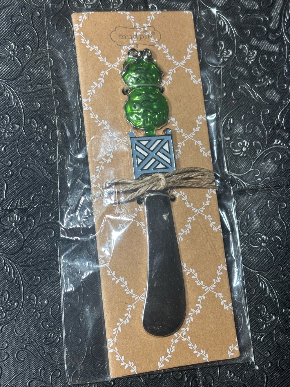 New Mud Pie Topiary Green & Blue Decorative Spreader